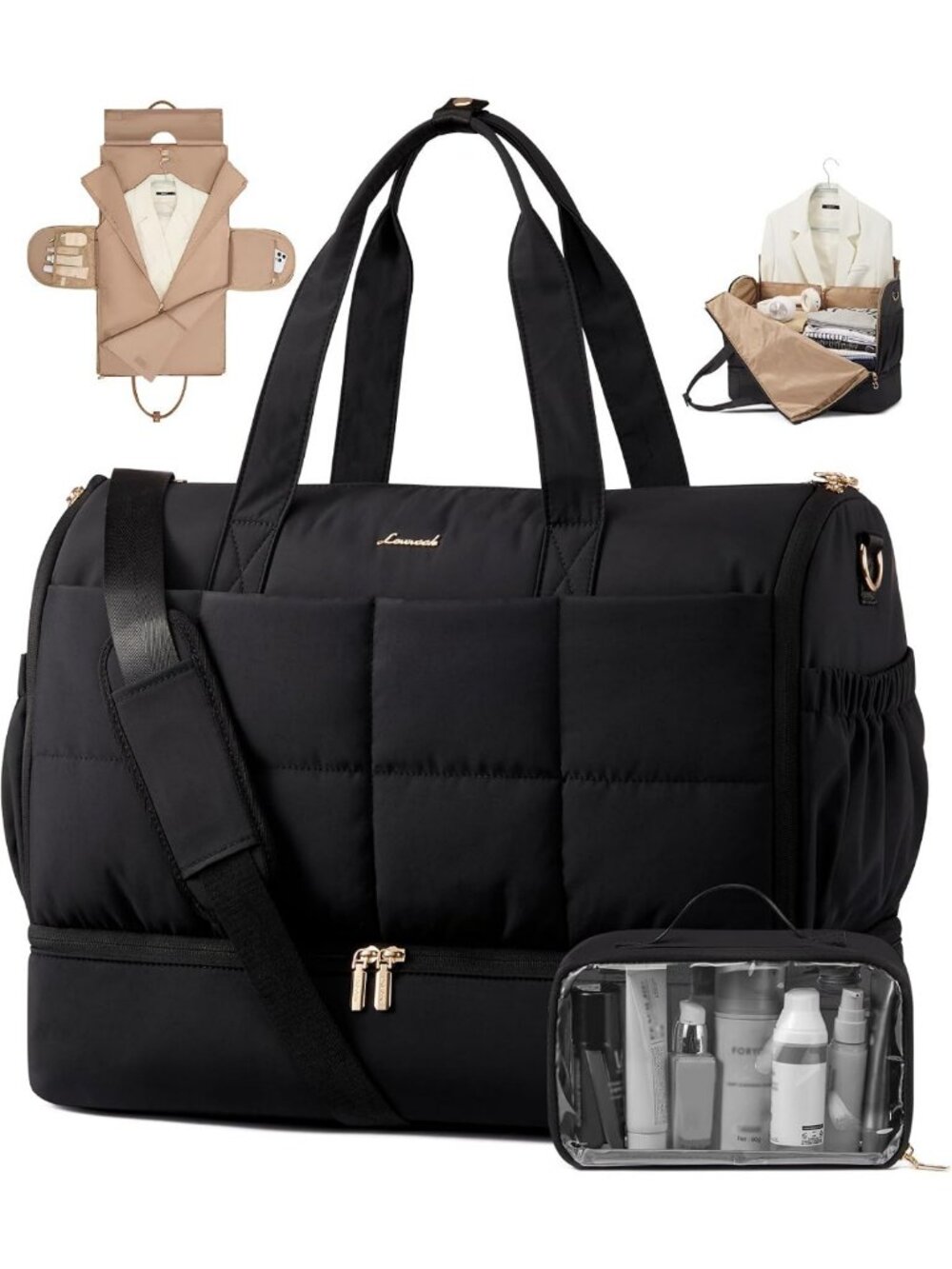 Travel Garment Bag for Women, 2-in-1 Convertible Duffel & Suitcase, Waterproof